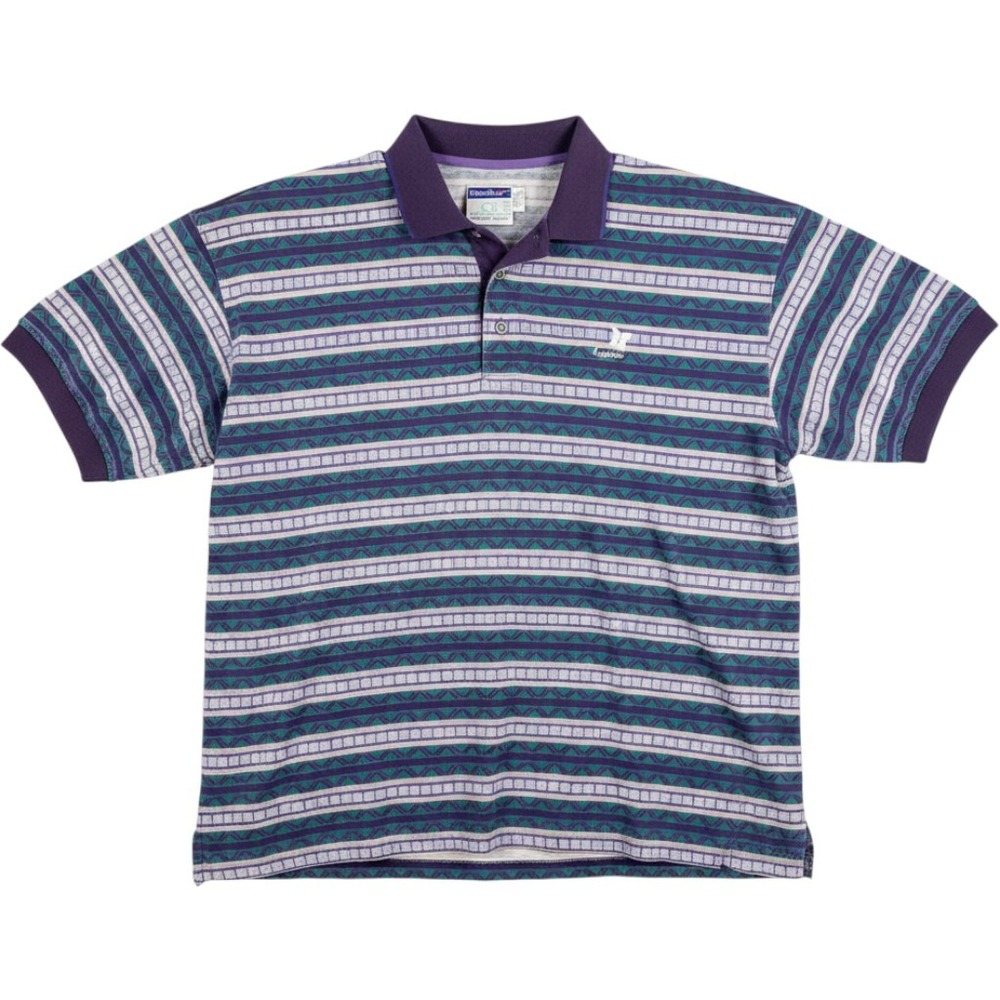 Vintage Reebok Kapalua Golf Polo Shirt Mens Large Hawaii Geometric Purple Green